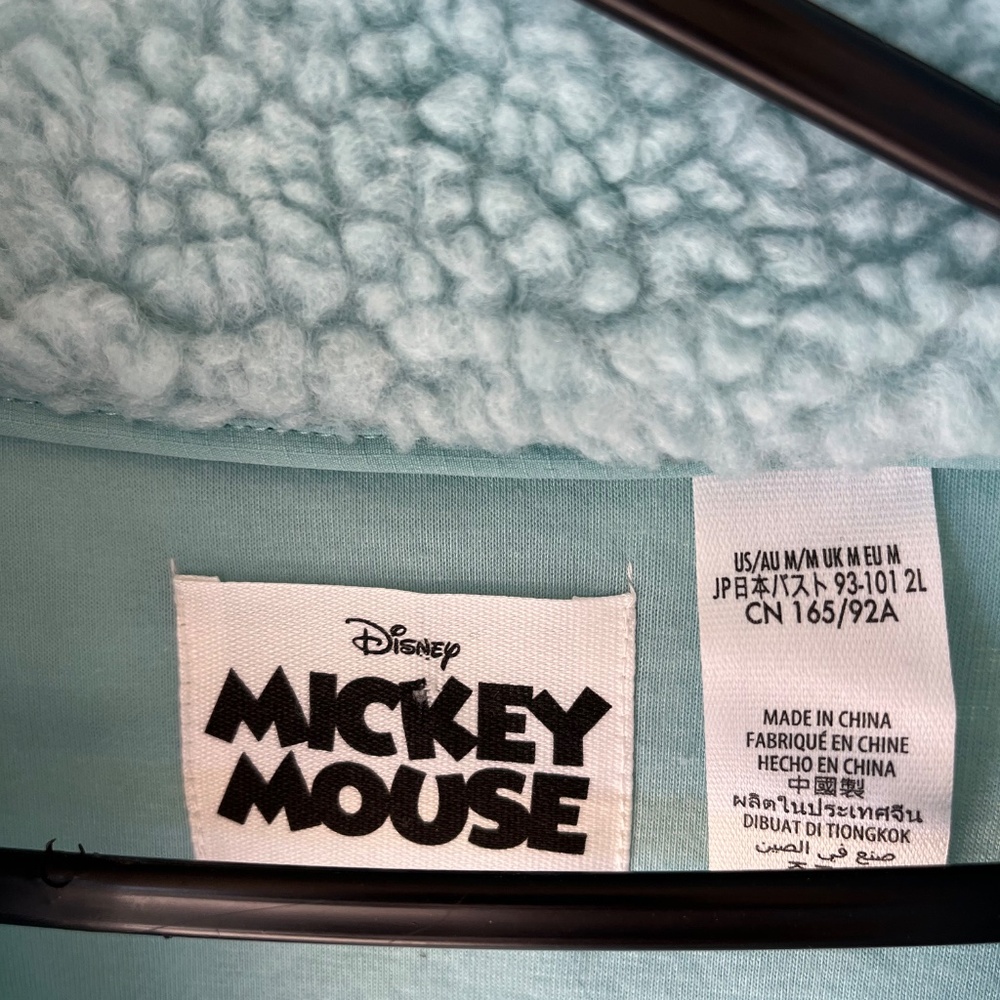 M - Disney Jacket Women Mickey Mouse Minnie Faux Fur Core New light blue - Picture 3 of 13